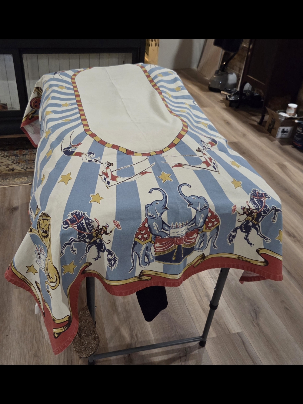 Restoration Hardware Carnival Stripe Birthday Tablecloth Circus Whimsical
